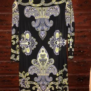 Black multicolored shift dress